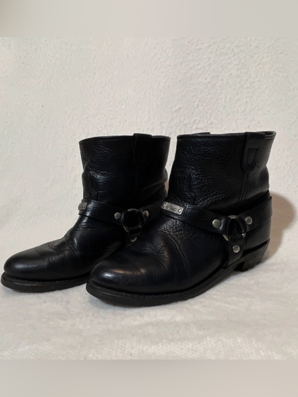 River Road Ranger Black Full Grain Leather Low Cut Harness Moto Boot Size 8